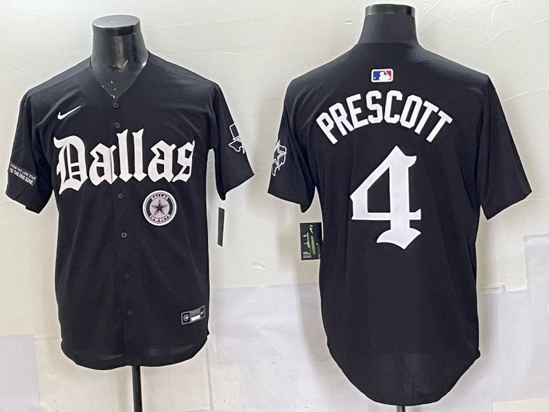 Men 2025 Nike Dallas Cowboys #4 Prescott Black 5th generation Joint Name Limited NFL Jersey 017->dallas cowboys->NFL Jersey